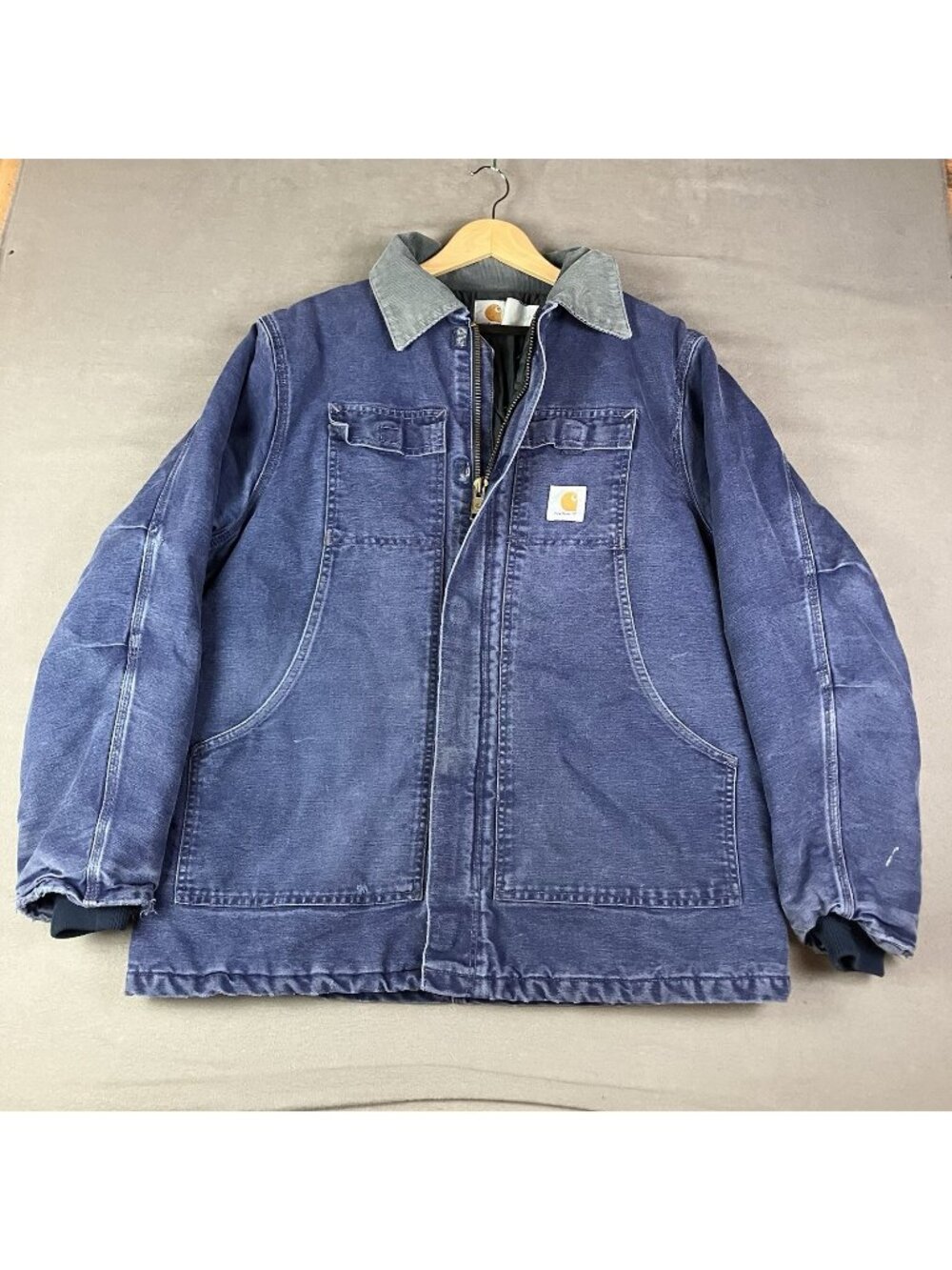 Vintage 90s Carhartt C03 Artic Quilted Lined Canvas Jacket Blue Men’s M/L